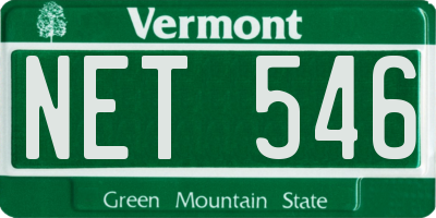 VT license plate NET546