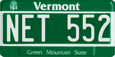 VT license plate NET552