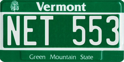VT license plate NET553