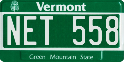 VT license plate NET558