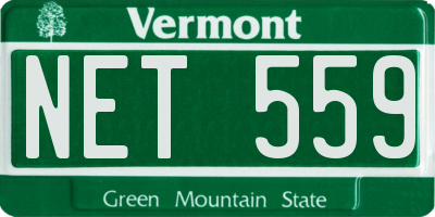VT license plate NET559
