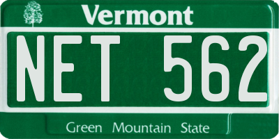 VT license plate NET562
