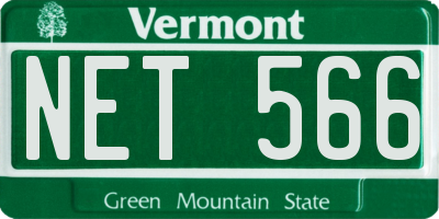VT license plate NET566