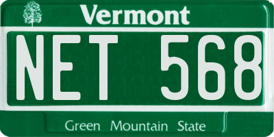 VT license plate NET568
