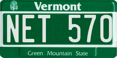 VT license plate NET570