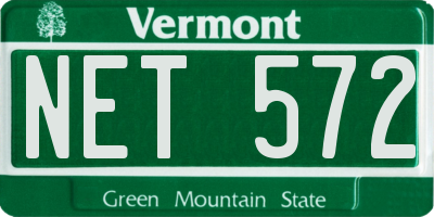 VT license plate NET572