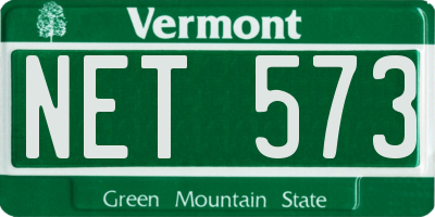VT license plate NET573