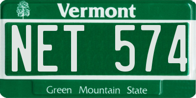 VT license plate NET574