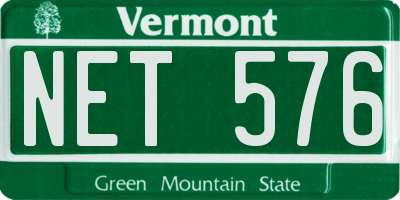 VT license plate NET576