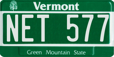 VT license plate NET577