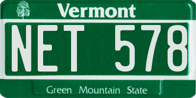 VT license plate NET578