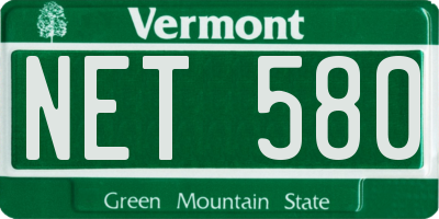 VT license plate NET580