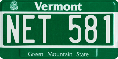 VT license plate NET581