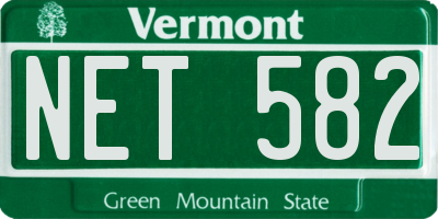 VT license plate NET582