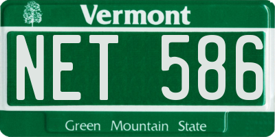 VT license plate NET586