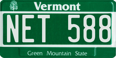 VT license plate NET588