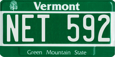 VT license plate NET592