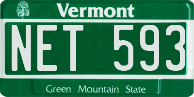 VT license plate NET593