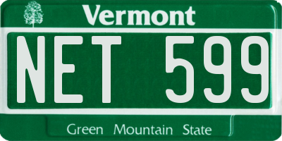 VT license plate NET599