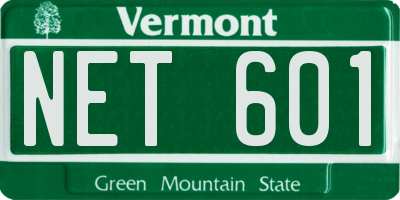 VT license plate NET601