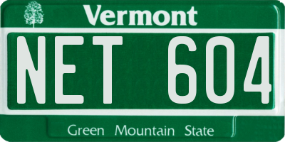 VT license plate NET604