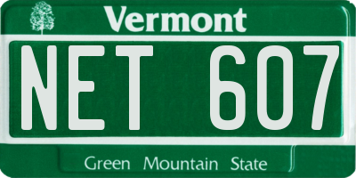 VT license plate NET607