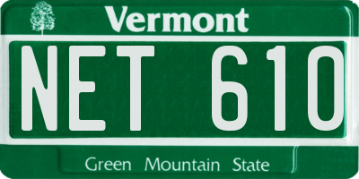 VT license plate NET610
