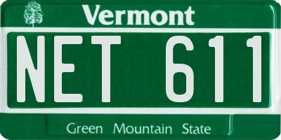 VT license plate NET611