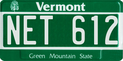 VT license plate NET612