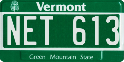 VT license plate NET613