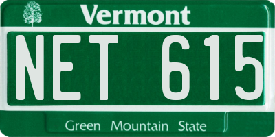 VT license plate NET615