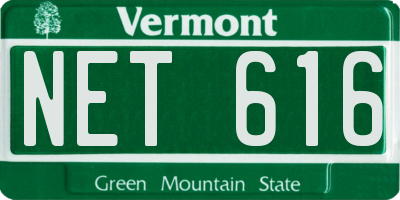 VT license plate NET616