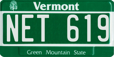 VT license plate NET619
