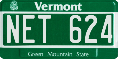 VT license plate NET624
