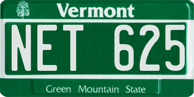 VT license plate NET625