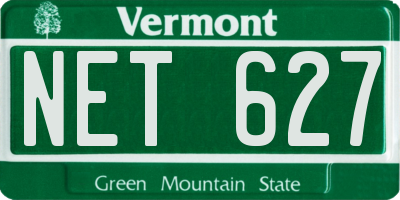 VT license plate NET627