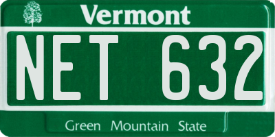 VT license plate NET632
