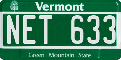 VT license plate NET633