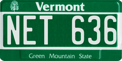VT license plate NET636