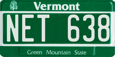 VT license plate NET638