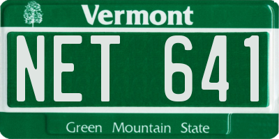 VT license plate NET641