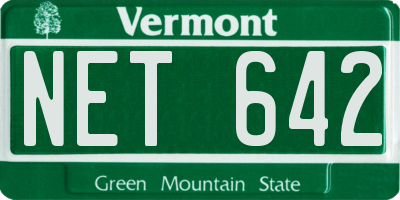 VT license plate NET642