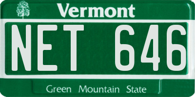 VT license plate NET646