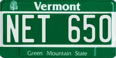 VT license plate NET650