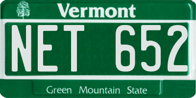 VT license plate NET652