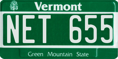 VT license plate NET655