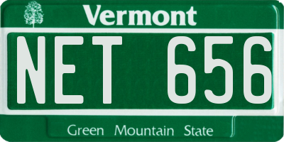 VT license plate NET656