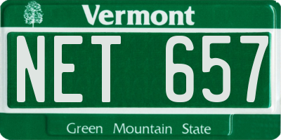VT license plate NET657