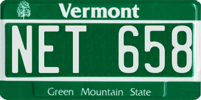 VT license plate NET658