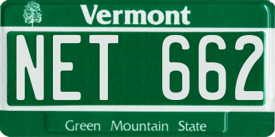 VT license plate NET662